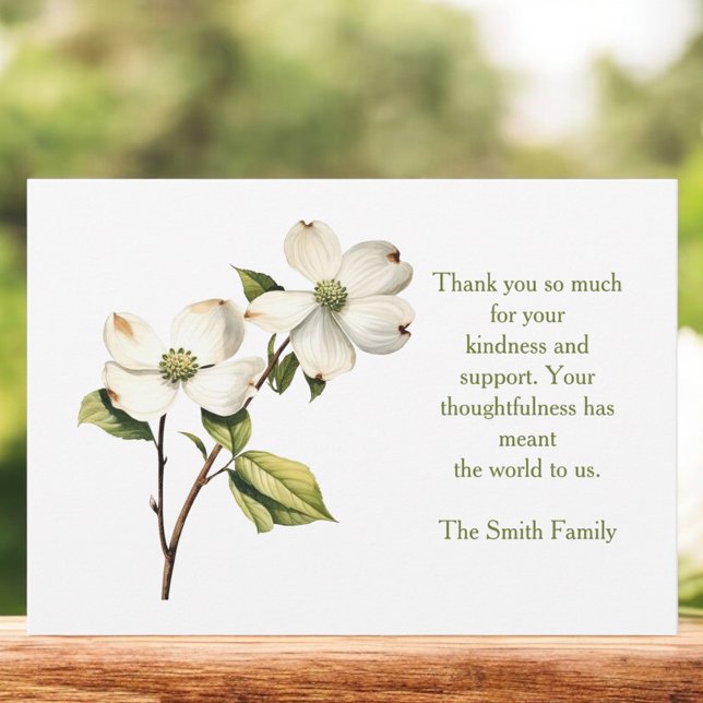 Sympathy Dogwood Thank You Notecard  (Creator Uploaded)