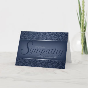 Sympathy Elegant Deep Shades of Grey Blue Card