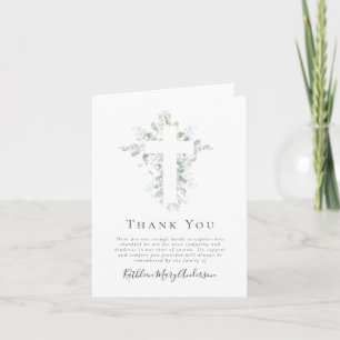 Sympathy Eucalyptus Funeral Thank You Note  Note Card