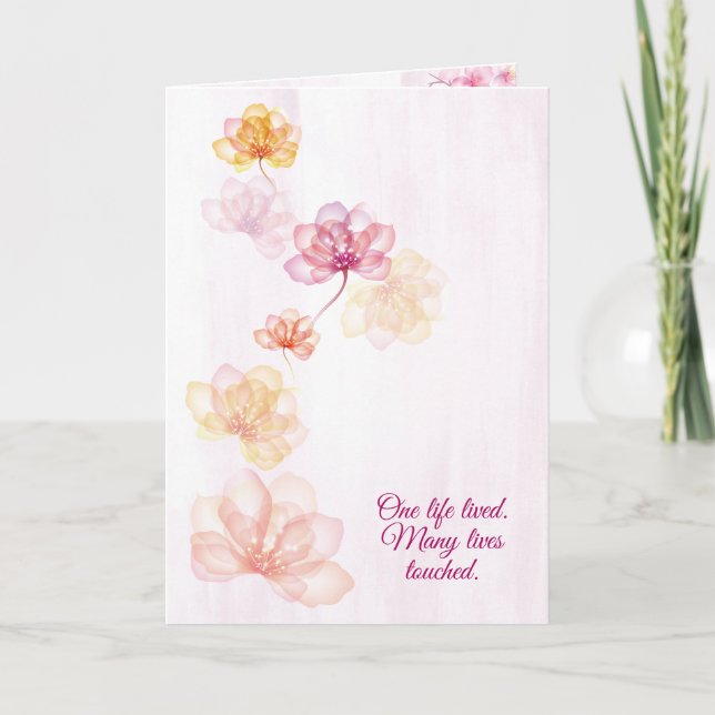 Sympathy Floral Design on Pink Card (Front)
