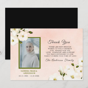 Sympathy Floral Pink Photo Memory Thank You