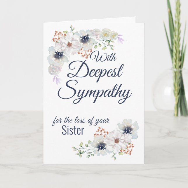 Sympathy Floral Watercolor Card (Front)
