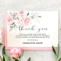 Sympathy Flower Blush Pink Roses THANK YOU | PHOTO