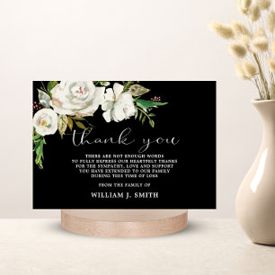 Sympathy Flower White Roses THANK YOU   PHOTO Card