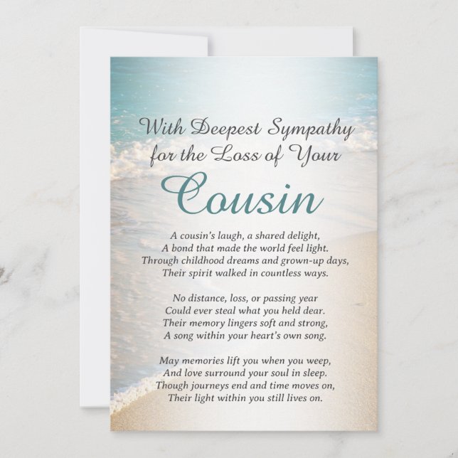 Sympathy for Loss of a Cousin Card (Front)