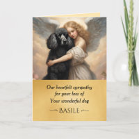 Sympathy for Loss of Black Poodle Gold Angel