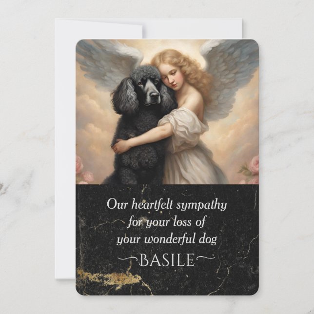 Sympathy for Loss of Black Poodle Invitation (Front)