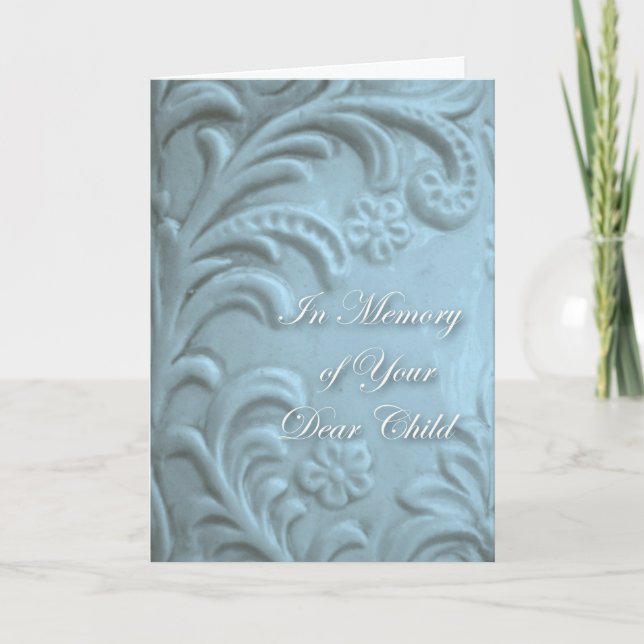 Sympathy for Loss of Child, Blue Plant Forms Card (Front)