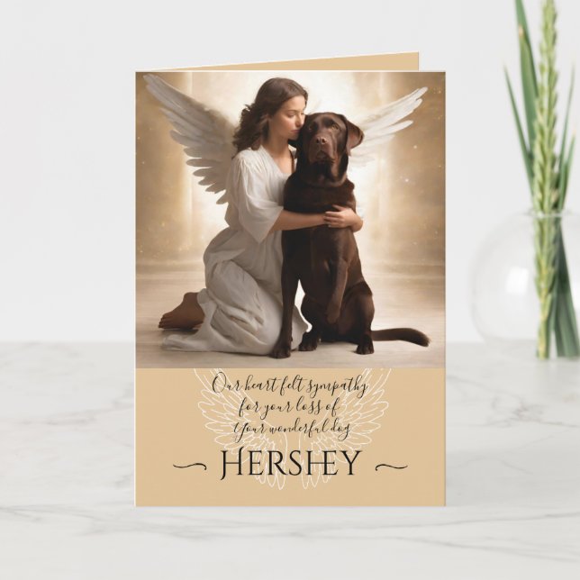 Sympathy for Loss of Chocolate Lab Angel Card (Front)