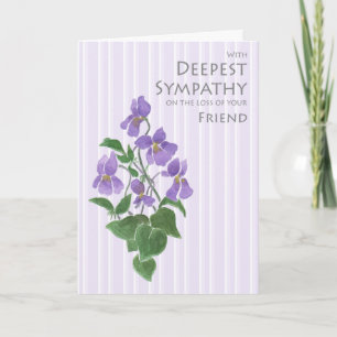 Sympathy for Loss of Friend with Violets Card