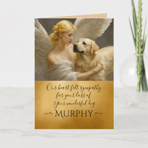 Sympathy for Loss of Yellow Lab Gold Angel Card