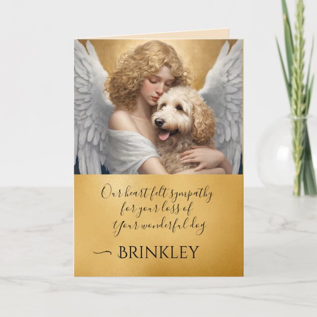 Sympathy for Lost Goldendoodle Angel Art  Card (Front)