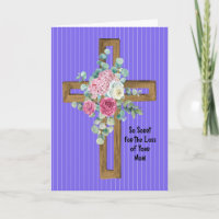Sympathy for Mom with Floral Cross