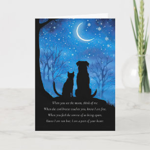 Sympathy for Pet Loss of Dog Cat Spiritual  Card