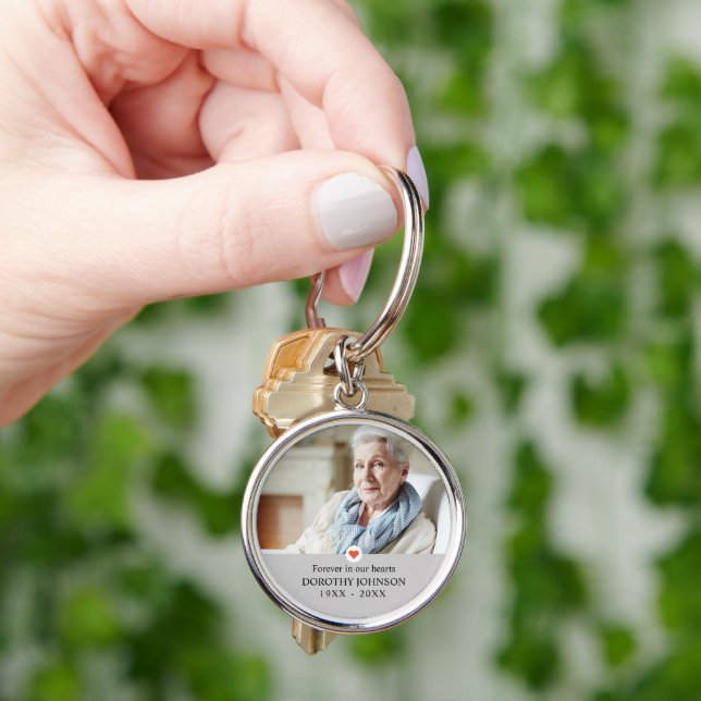 Sympathy Forever in our Hearts Photo Keychain (Hand)