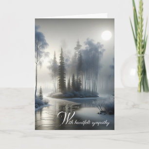 Sympathy Frozen River With Frosted Trees Card