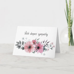 Sympathy funeral flower customizable card