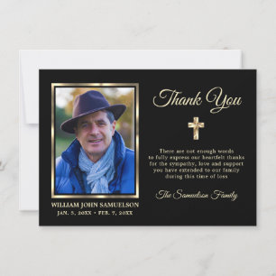 Sympathy Funeral Memory MERCI Gold Cross Photo