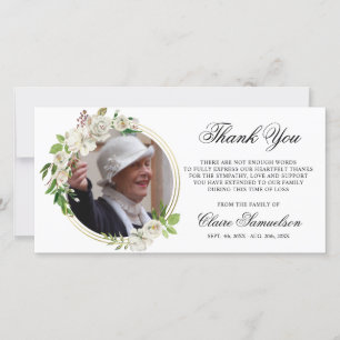 Sympathy Funeral MERCI Aquarelle Florale PHOTO