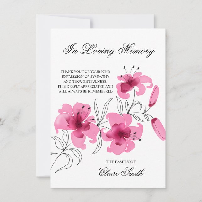 Sympathy Funeral MERCI Lily Floral PHOTO (Devant)