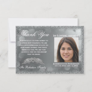 Sympathy Funeral Photo THANK YOU with Heart