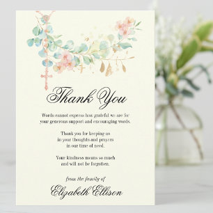Sympathy Funeral Thank You Religious  Card