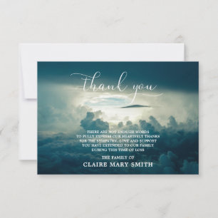 Sympathy Heaven THANK YOU Memorial Funeral PHOTO Card