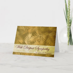Sympathy In Lieu of Flowers with Palm Fronds Card