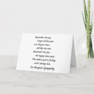 SYMPATHY IN YOUR TIME OF LOSS-MEMORIES TO CHERISH CARD