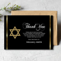 Sympathy Jewish Star of David THANK YOU | PHOTO