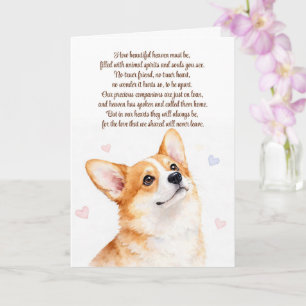 Sympathy Loss of Dog Corgi Type Breed Condolences Card