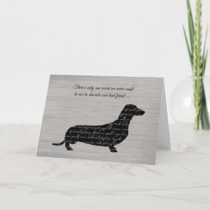 Sympathy, Loss of Dog, Dachshund Word Collage Card