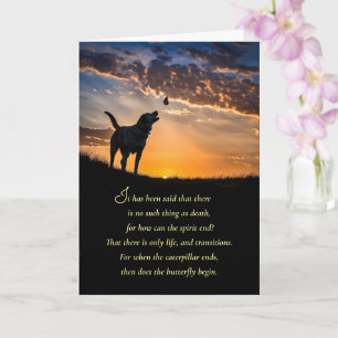 Sympathy Loss of Dog Pet with Spiritual Message Card