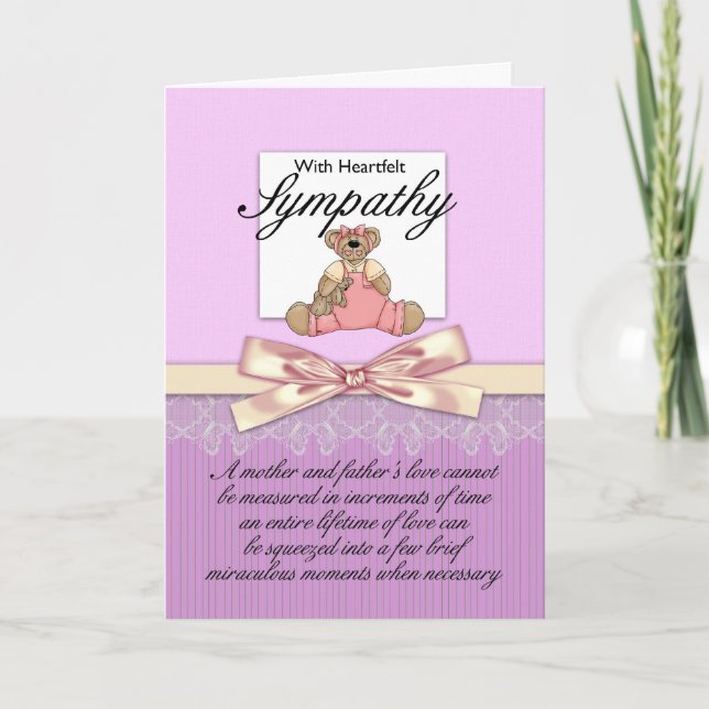 Sympathy Loss Of Premature Baby Girl / Loss Of Inf Card (Front)