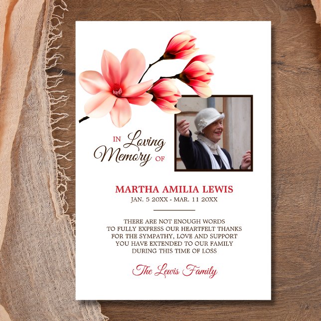 Sympathy Loving Memory Floral THANK YOU | PHOTO (Creator Uploaded)