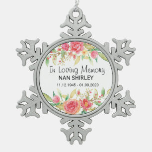 Sympathy Memorial In Loving Memory [customize] Snowflake Pewter Christmas Ornament