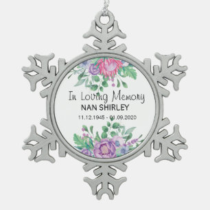 Sympathy Memorial In Loving Memory [customize] Snowflake Pewter Christmas Ornament