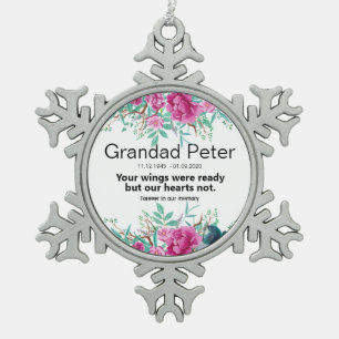 Sympathy Memorial In Loving Memory [customize] Snowflake Pewter Christmas Ornament