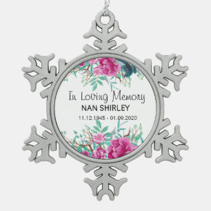 Sympathy Memorial In Loving Memory [customize] Snowflake Pewter Christmas Ornament
