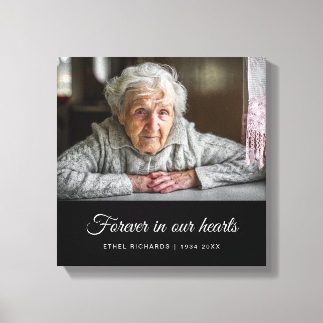 Sympathy Memorial In Loving Memory | Photo Canvas Print (Front)