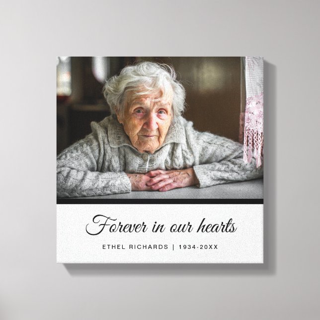 Sympathy Memorial In Loving Memory | Photo Canvas Print (Front)