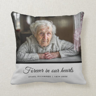 Sympathy Memorial In Loving Memory   Photo Throw Pillow