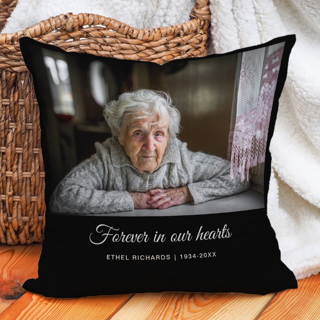 Sympathy Memorial In Loving Memory | Photo Throw Pillow (Creator Uploaded)