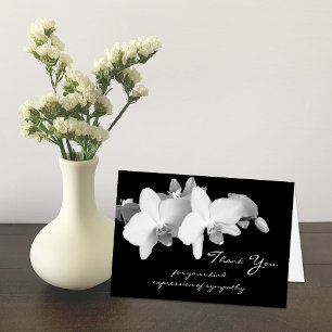 Sympathy Memorial Merci Note Card — Orchidées