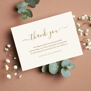 Sympathy Memorial Thank You Bereavement Card