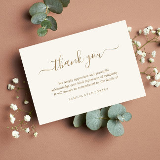 Sympathy Memorial Thank You Bereavement Card