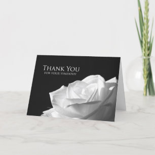 Sympathy Memorial Thank You Card -- White Rose