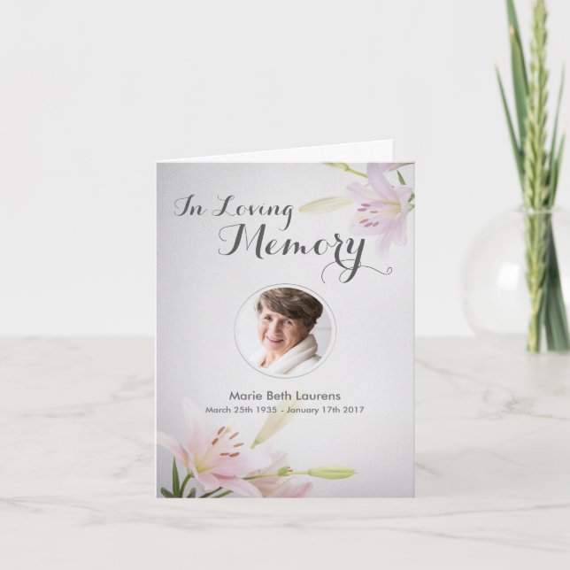 Sympathy Memorial Thank You Note Card with Photo (Front)