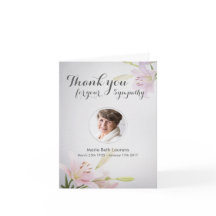Sympathy Memorial Thank You Note Card with Photo