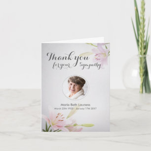 Sympathy Memorial Thank You Note Card with Photo